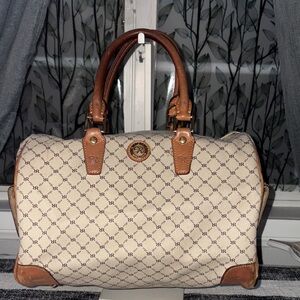 RIONI MODA ITALYA Brown and Cream Designer handbag